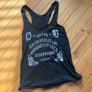 Ouija Board Graphic Black Racerback Tank Top